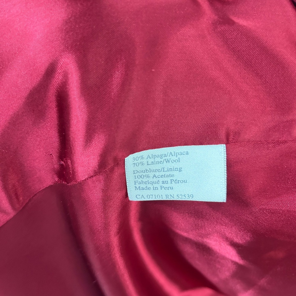 Hilary Radley Funnel Neck Alpaca Wool Swing Coat L Red Quiet Luxury - Picture 8 of 14